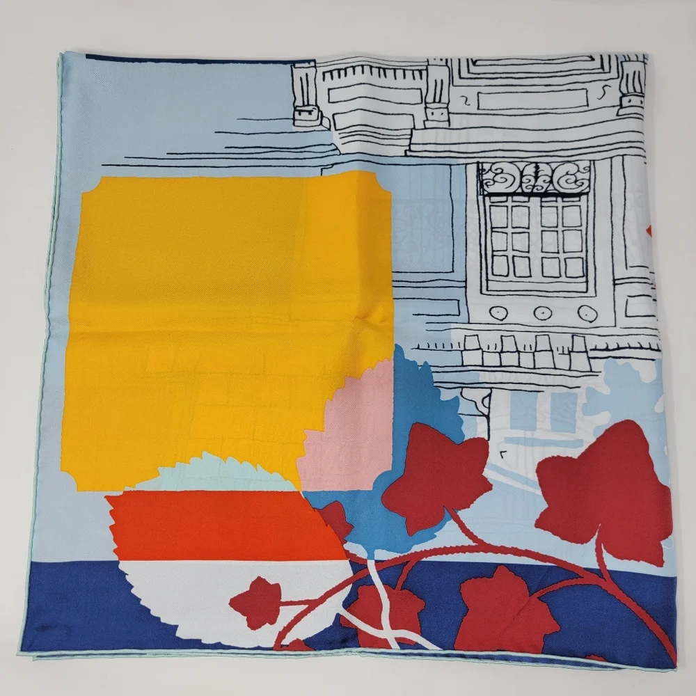 Christian Dior Multicolor Achitectural Design 100% Silk Scarf